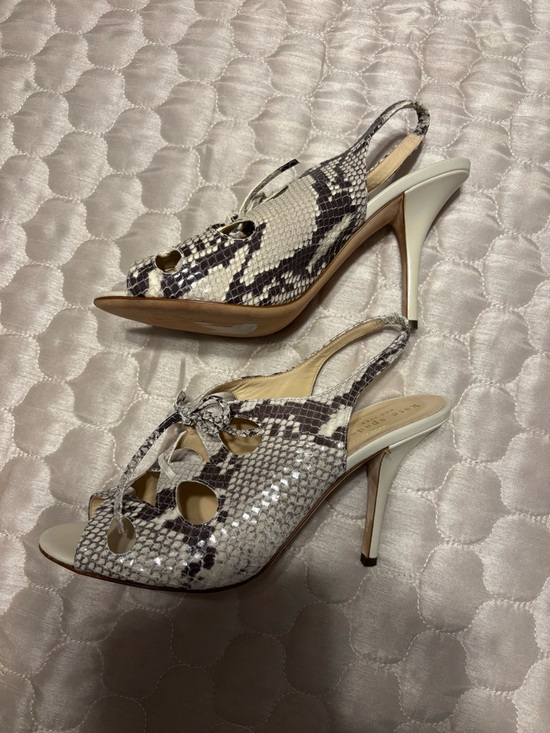 kate spade Shoes - Kate Spade Snakeskin Lace-Up Slingback Heels 8.5 Made in Italy $330 NEW